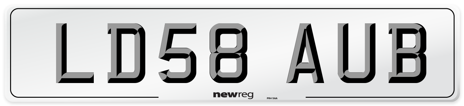 LD58 AUB Number Plate from New Reg
